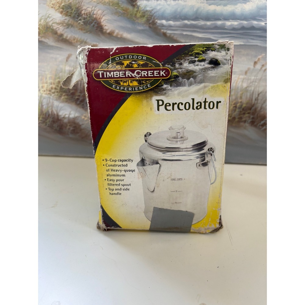 Timber Creek Outdoor Experience 9 Cup Aluminum Camping Percolator Coffee Pot